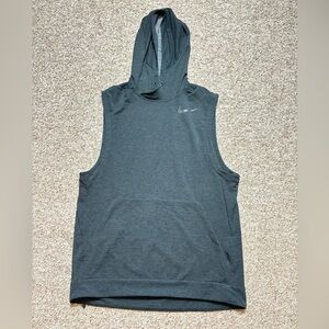 Nike hoodie mens size medium gray sleeveless tank training running athletic